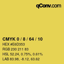 Color code: CMYK 0 / 8 / 64 / 10 | qconv.com