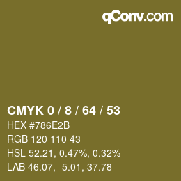 颜色代码: CMYK 0 / 8 / 64 / 53 | qconv.com