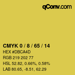カラーコード: CMYK 0 / 8 / 65 / 14 | qconv.com