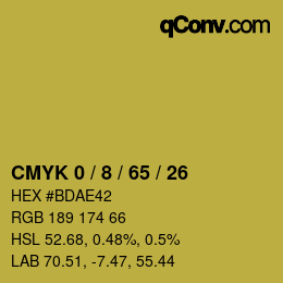 カラーコード: CMYK 0 / 8 / 65 / 26 | qconv.com