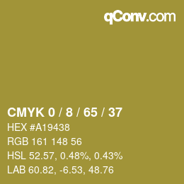 カラーコード: CMYK 0 / 8 / 65 / 37 | qconv.com