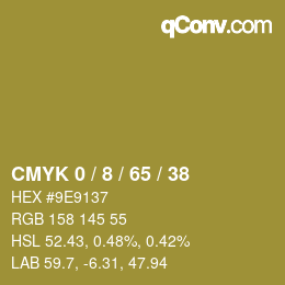 カラーコード: CMYK 0 / 8 / 65 / 38 | qconv.com