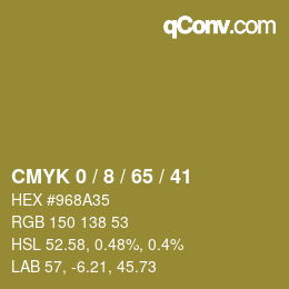 カラーコード: CMYK 0 / 8 / 65 / 41 | qconv.com