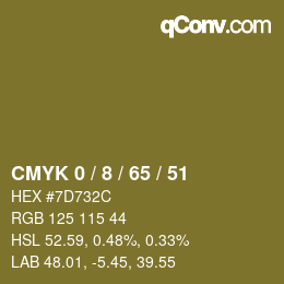 カラーコード: CMYK 0 / 8 / 65 / 51 | qconv.com