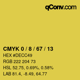 カラーコード: CMYK 0 / 8 / 67 / 13 | qconv.com