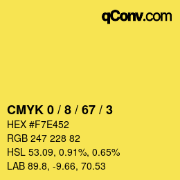Color code: CMYK 0 / 8 / 67 / 3 | qconv.com