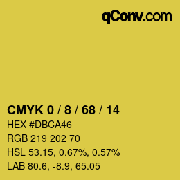 カラーコード: CMYK 0 / 8 / 68 / 14 | qconv.com