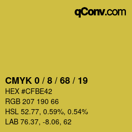 カラーコード: CMYK 0 / 8 / 68 / 19 | qconv.com
