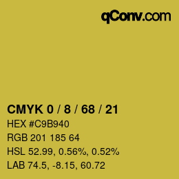 Color code: CMYK 0 / 8 / 68 / 21 | qconv.com