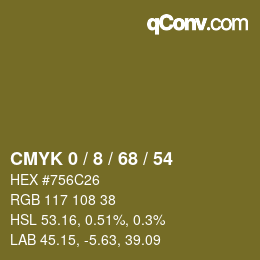 Color code: CMYK 0 / 8 / 68 / 54 | qconv.com