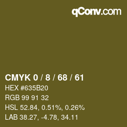 Color code: CMYK 0 / 8 / 68 / 61 | qconv.com
