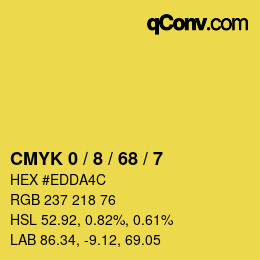 Color code: CMYK 0 / 8 / 68 / 7 | qconv.com