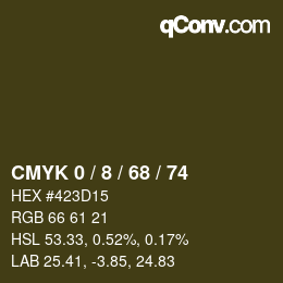 颜色代码: CMYK 0 / 8 / 68 / 74 | qconv.com
