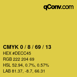 Color code: CMYK 0 / 8 / 69 / 13 | qconv.com