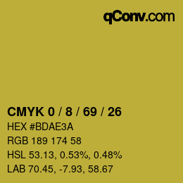 カラーコード: CMYK 0 / 8 / 69 / 26 | qconv.com