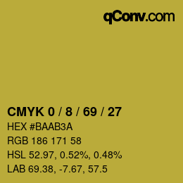 カラーコード: CMYK 0 / 8 / 69 / 27 | qconv.com