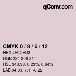 カラーコード: CMYK 0 / 8 / 6 / 12 | qconv.com