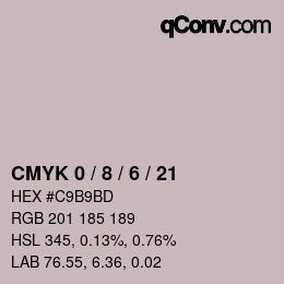 颜色代码: CMYK 0 / 8 / 6 / 21 | qconv.com