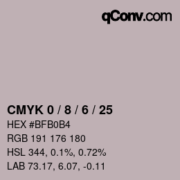 カラーコード: CMYK 0 / 8 / 6 / 25 | qconv.com