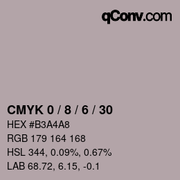 カラーコード: CMYK 0 / 8 / 6 / 30 | qconv.com