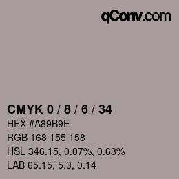 カラーコード: CMYK 0 / 8 / 6 / 34 | qconv.com
