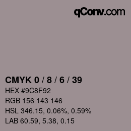 Color code: CMYK 0 / 8 / 6 / 39 | qconv.com