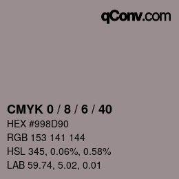 カラーコード: CMYK 0 / 8 / 6 / 40 | qconv.com