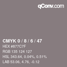 Color code: CMYK 0 / 8 / 6 / 47 | qconv.com