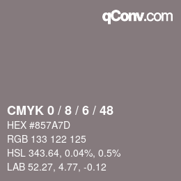 Color code: CMYK 0 / 8 / 6 / 48 | qconv.com