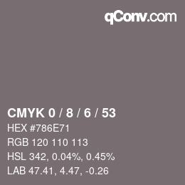 Color code: CMYK 0 / 8 / 6 / 53 | qconv.com