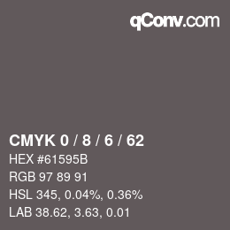 Color code: CMYK 0 / 8 / 6 / 62 | qconv.com