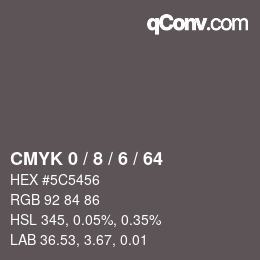 Color code: CMYK 0 / 8 / 6 / 64 | qconv.com