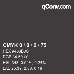 カラーコード: CMYK 0 / 8 / 6 / 75 | qconv.com