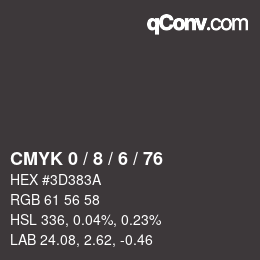 Color code: CMYK 0 / 8 / 6 / 76 | qconv.com