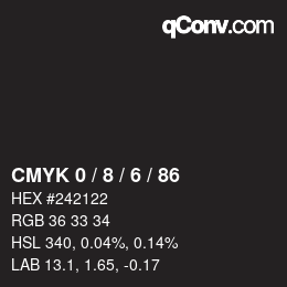 Color code: CMYK 0 / 8 / 6 / 86 | qconv.com