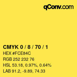 Color code: CMYK 0 / 8 / 70 / 1 | qconv.com