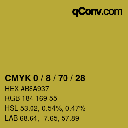 Código de color: CMYK 0 / 8 / 70 / 28 | qconv.com