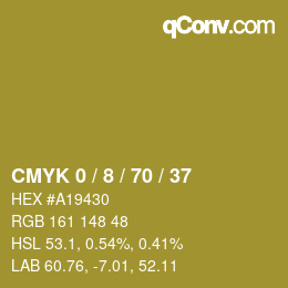 カラーコード: CMYK 0 / 8 / 70 / 37 | qconv.com