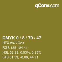 Color code: CMYK 0 / 8 / 70 / 47 | qconv.com
