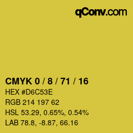 Color code: CMYK 0 / 8 / 71 / 16 | qconv.com