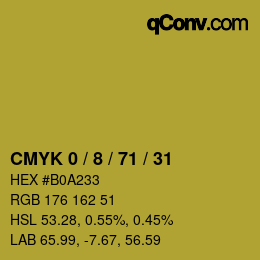 颜色代码: CMYK 0 / 8 / 71 / 31 | qconv.com