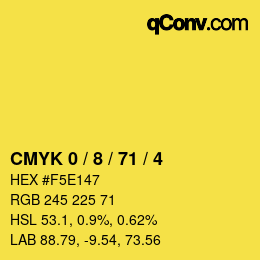 Color code: CMYK 0 / 8 / 71 / 4 | qconv.com