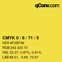 Color code: CMYK 0 / 8 / 71 / 5 | qconv.com