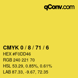 Color code: CMYK 0 / 8 / 71 / 6 | qconv.com