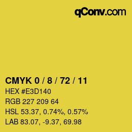 Color code: CMYK 0 / 8 / 72 / 11 | qconv.com
