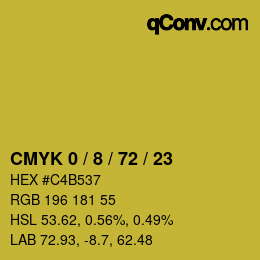 Color code: CMYK 0 / 8 / 72 / 23 | qconv.com