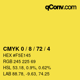 Color code: CMYK 0 / 8 / 72 / 4 | qconv.com
