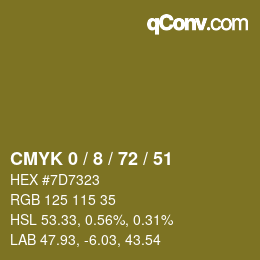 Color code: CMYK 0 / 8 / 72 / 51 | qconv.com