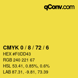 Color code: CMYK 0 / 8 / 72 / 6 | qconv.com
