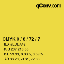 Color code: CMYK 0 / 8 / 72 / 7 | qconv.com